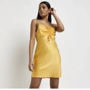 NWT River Island Mustard Slip Dress